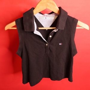 Y2k Tommy Hilfiger polo crop top